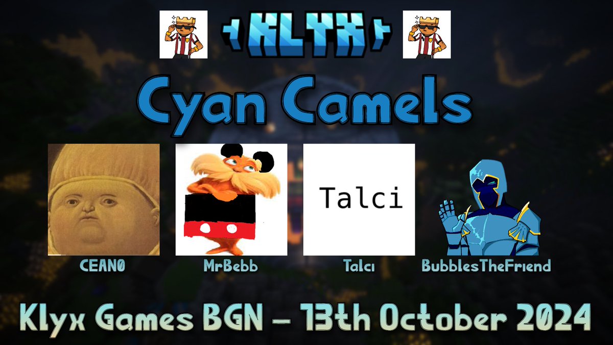 Annoucing The Cyan Camels

<a href="/CEAN0notreal/">CEAN0</a> <a href="/Mrbebbster/">Bebb</a> @BubblestheFrend <a href="/Talci_/">Talci</a>