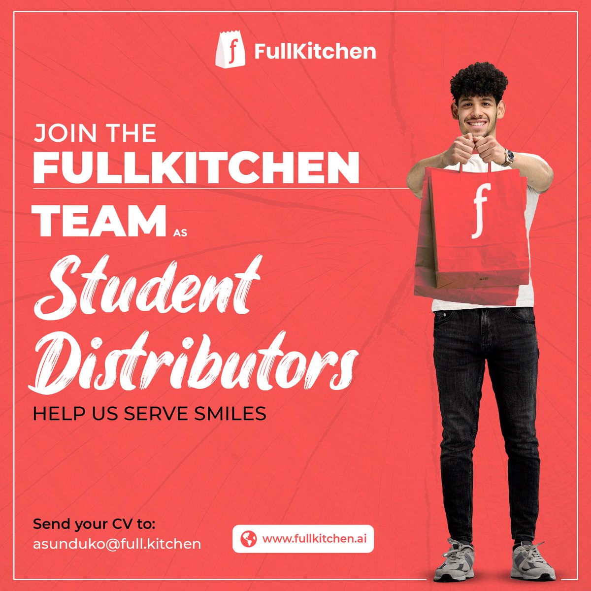 FullKitchenAI's tweet image. Calling Students! 🍴
Want to be a part of something bigger while earning on the side? Join the FullKitchen team as a Student Distributor and help us deliver smiles! 😄📦
📧 Send your CV to: asunduko@full.kitchen

#JoinTheTeam #StudentJobs #FullKitchen #ServeSmiles