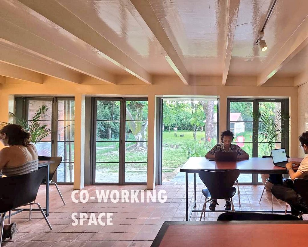 TaragaonMuseum's tweet photo. Find your focus in our peaceful Co-working space at Taragaon Next, a modernist gem designed by Carl Pruscha in the 1970s. Surrounded by nature, the serene atmosphere offers the perfect setting to zone in and work. Come visit and experience productivity in tranquility. https://t.co/v5eZm3BS7K