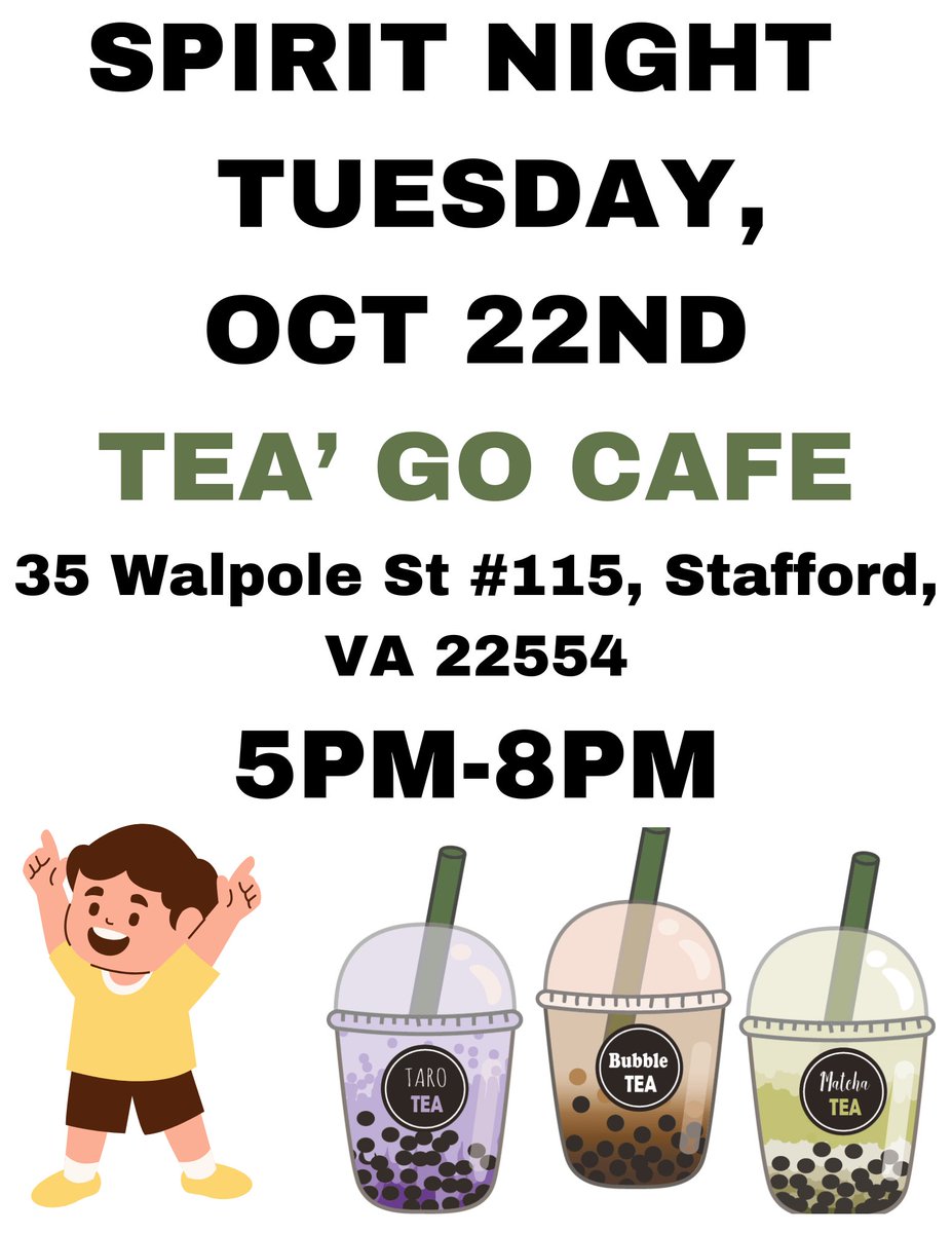 CORRECTION>>> Spirit night will be on Tuesday Oct 22nd. Sorry for the confusion