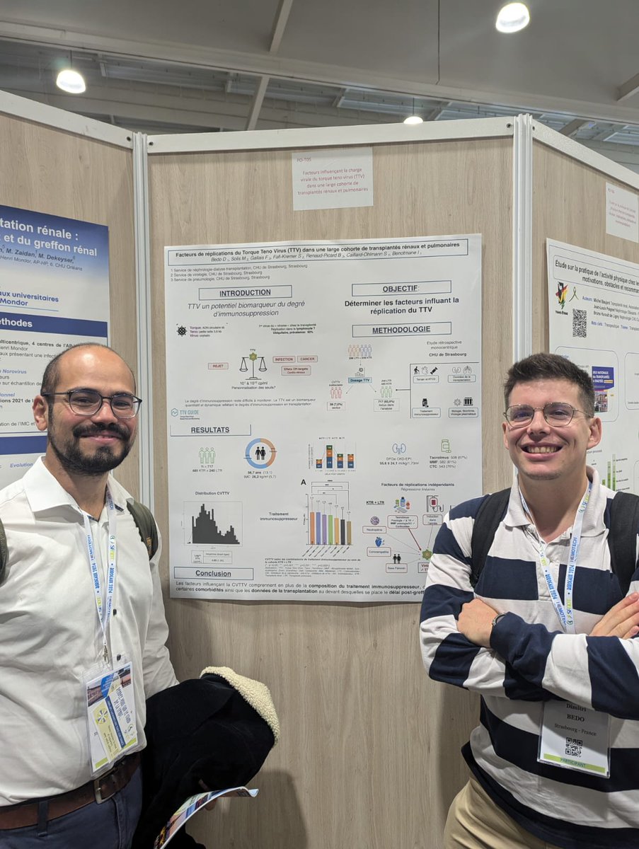 Ilies Benotmane (@ilies_benotmane) on Twitter photo Poster on factors influencing TTV viral load in a large cohort of kidney and lung transplant recipients
<a href="/ttvguidetx/">TTV-Guide TX</a> <a href="/DimitriBedo/">Dimitri BEDO</a> @sf Poster on factors influencing TTV viral load in a large cohort of kidney and lung transplant recipients
<a href="/ttvguidetx/">TTV-Guide TX</a> <a href="/DimitriBedo/">Dimitri BEDO</a> @sf