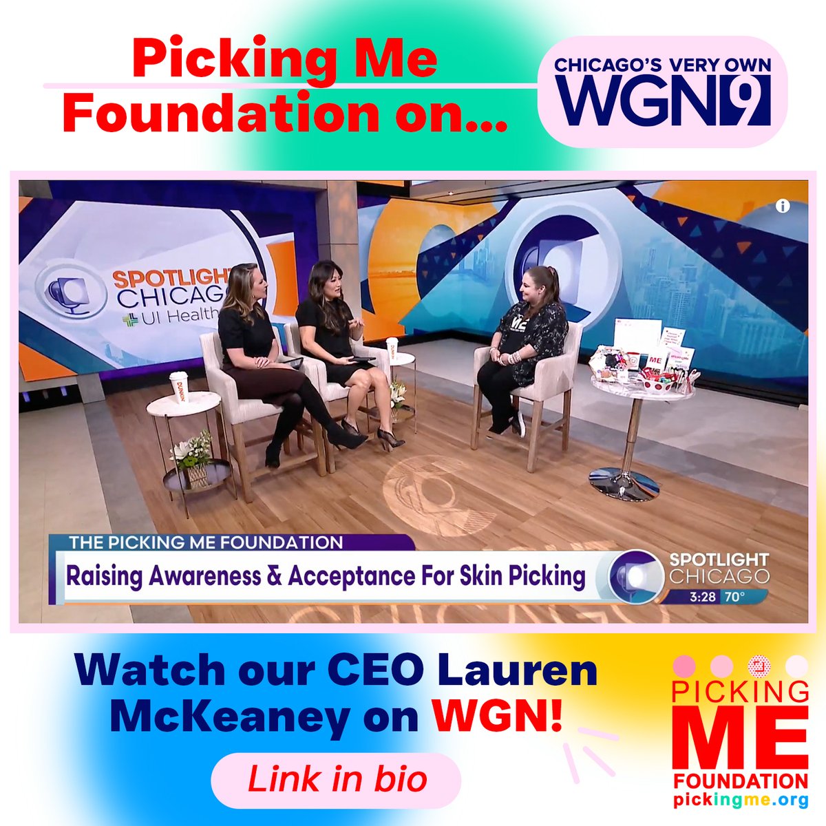 PickingMeFdn's tweet image. ✨ Skin Picking in the Media: #WGN ✨
Check out @laurenmckeaney's feature on @wgnchicago ! She discusses her experience living with #SkinPickingDisorder, the stigma surrounding it, how she turned her anguish into answers by founding #PickingMe &amp;amp; more youtube.com/watch?v=18Evjb…