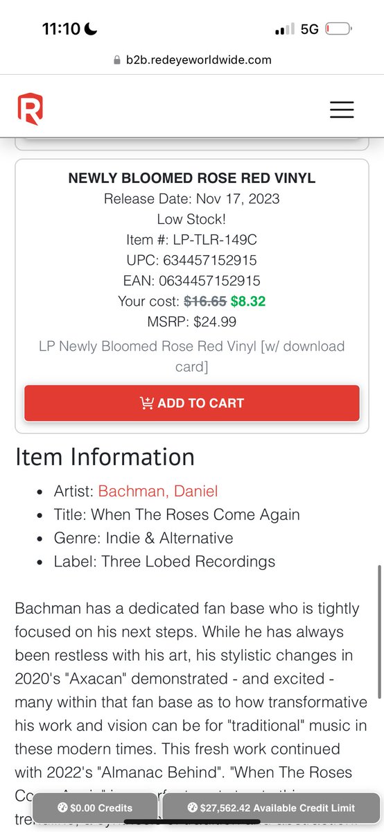 I really don't want to post about this but I got let go from Three Lobed Records for speaking about how $ has gotten weird in the last 3 years. Cory told me that on 11/1 my records will no longer be available through Redeye distro &amp; all remaining inventory will be "recycled". 🧵