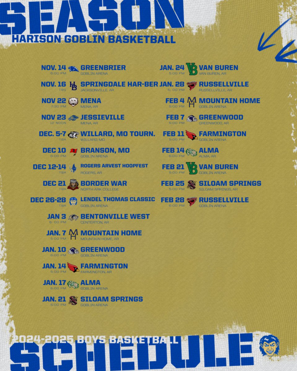 Goblins Gear Up for Promising 2024-25 Season

Harrison, AR – The Goblin Basketball Team is excited to unveil its preseason outlook for the upcoming 2024-25 basketball season.  #GoGobs