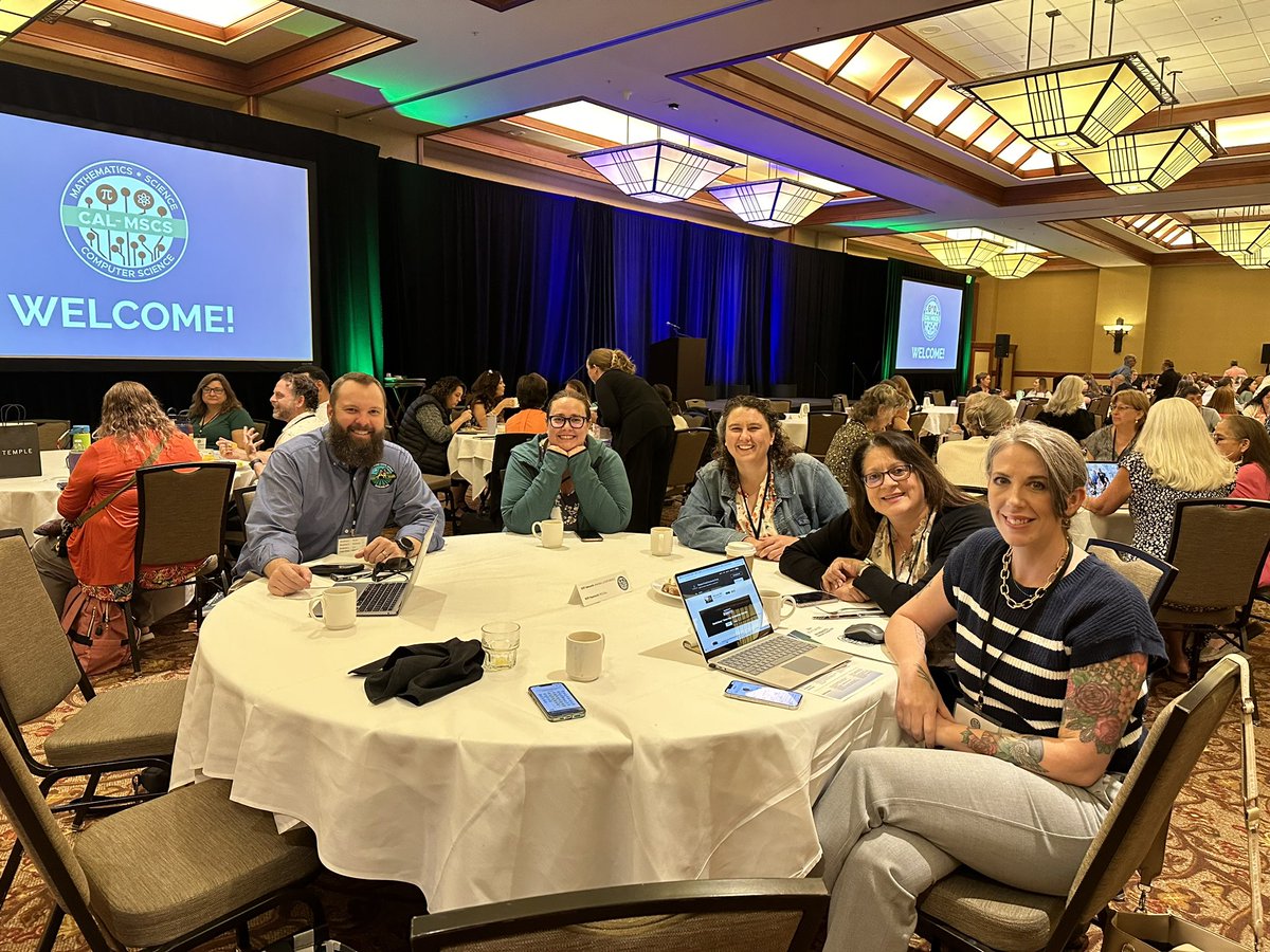 TeacherLora's tweet image. We are ready for day 2 of #CALMSCS #CALMSCSMATH We can’t wait to hear from @mathematize4all @CarrieSebora @SoledadEdServ @p12innovation