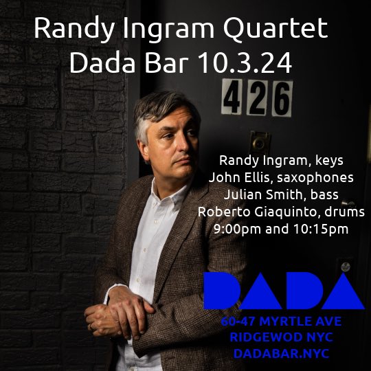 Tomorrow! Looking forward to playing at Dadabar.nyc with my quartet. See you there!