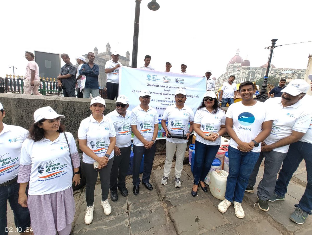 Utkarsh Goel (@javachipd) on Twitter photo Today marks a huge milestone for our team at <a href="/clearrobotics/">Clearbot</a> 💪 we have landed in Mumbai - and in such style!
Celebrating 10yrs of Swachh Bharat Abhiyan 🇮🇳 we could have been spotted cleaning our coasts at the Gateway of India!
<a href="/makeinindia/">Make in India</a> <a href="/SwachhBharatGov/">Swachh Bharat Urban</a> Today marks a huge milestone for our team at <a href="/clearrobotics/">Clearbot</a> 💪 we have landed in Mumbai - and in such style!
Celebrating 10yrs of Swachh Bharat Abhiyan 🇮🇳 we could have been spotted cleaning our coasts at the Gateway of India!
<a href="/makeinindia/">Make in India</a> <a href="/SwachhBharatGov/">Swachh Bharat Urban</a>