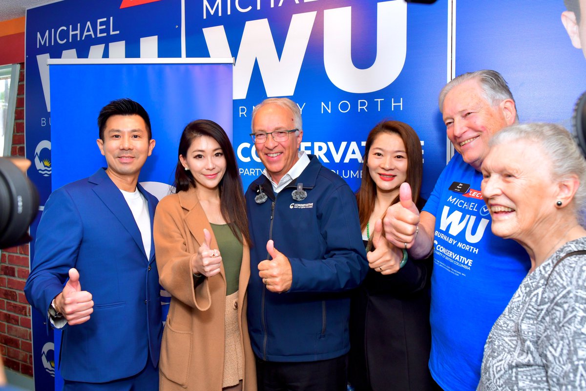 votemichaelwu's tweet photo. Thank you @JohnRustad4BC for visiting my campaign office! The support from our community and volunteers has been incredible. On October 19th, we will bring common sense change to B.C. and elect a new Premier – John Rustad! @Conservative_BC 

#bcpoli #Conservative #burnaby #bc #burnabynorth