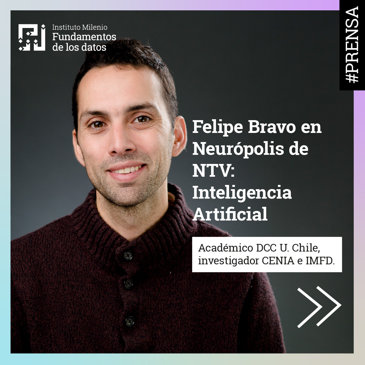 Fundamentos de los Datos (@imfdchile) on Twitter photo 🤖Felipe Bravo, académico <a href="/dccuchile/">DCCUChile</a>, investigador <a href="/cen_ia/">CENIA - Centro Nacional de Inteligencia Artificial</a> e IMFD, nos enseña en Neurópolis de <a href="/NTVChile/">NTV Chile</a>, sobre las distintas aristas de la IA, entre ellas el aprendizaje automático y el uso de datos para entrenar programas.
Capítulo completo en el link: bit.ly/NTV-IMFD 🤖Felipe Bravo, académico <a href="/dccuchile/">DCCUChile</a>, investigador <a href="/cen_ia/">CENIA - Centro Nacional de Inteligencia Artificial</a> e IMFD, nos enseña en Neurópolis de <a href="/NTVChile/">NTV Chile</a>, sobre las distintas aristas de la IA, entre ellas el aprendizaje automático y el uso de datos para entrenar programas.
Capítulo completo en el link: bit.ly/NTV-IMFD