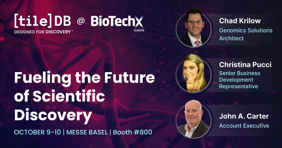 tiledb's tweet photo. 4 reasons to meet at #BioTechX Europe next week!

✅ Presentation by our CTO, @Shelnutt2, on evaluating #multiomics tech
✅ Exciting experiences at booth 800
✅ Invite-only dinner
✅ Discover how TileDB can power your research &amp; discovery in 2025

RSVP 👉https://t.co/p82cXvGE5I https://t.co/TYADDy70FH
