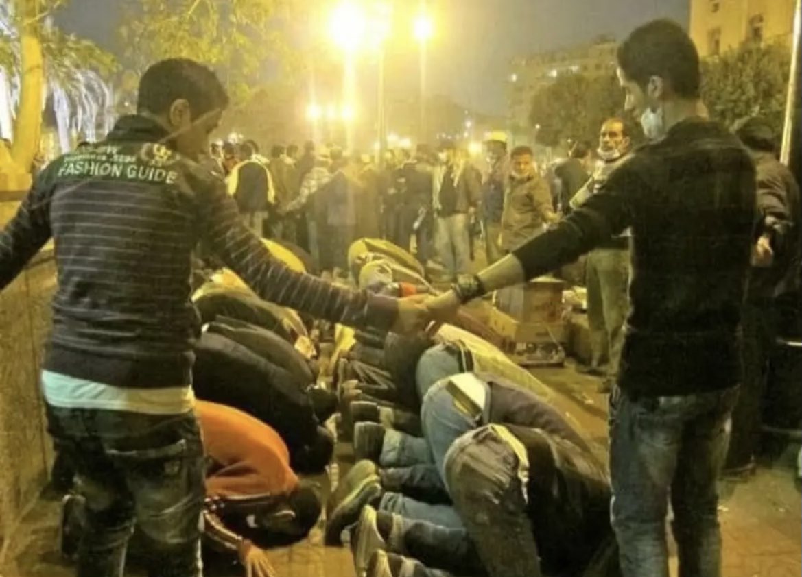 During the 2011 Egyptian revolution, Christians formed a human chain to protect Muslims during their prayers. In return, Muslims created a human chain around churches to safeguard them from attacks during a time of rising tensions.