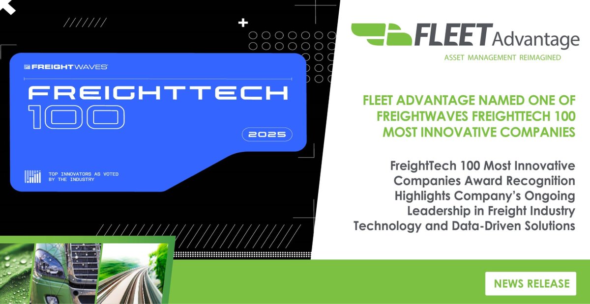 Fleet_Advantage's tweet image. 🎉 Just In! Fleet Advantage has made the @FreightWaves’ 2025 FreightTech 100 list, our third recognition since 2019! This honor highlights our innovative tools like EVAN and ATLAAS. Huge thanks to our team for their hard work! 🚚💡 hubs.li/Q02RSJtm0 #FreightTech100