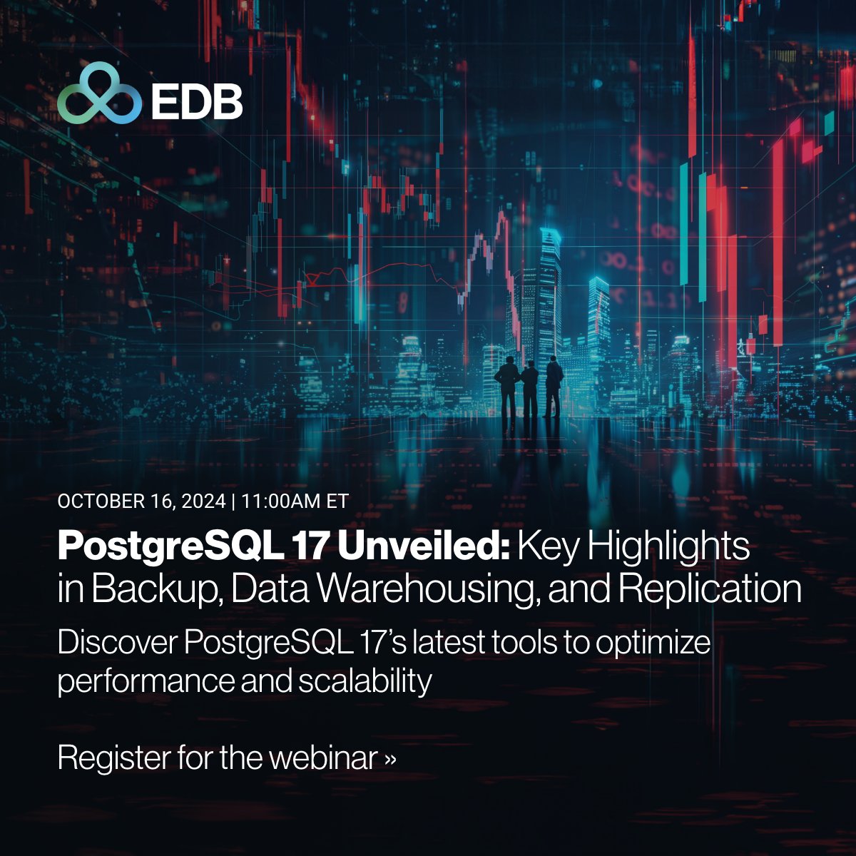 EDBPostgres's tweet image. #PostgreSQL17 has brought some powerful updates. Join Bruce Momijan &amp;amp; @petereisentraut on 10/16 for a deep dive into new features like enhanced backup solutions, data warehousing optimizations, &amp;amp; logical replication. Register: bit.ly/3TOlXnC