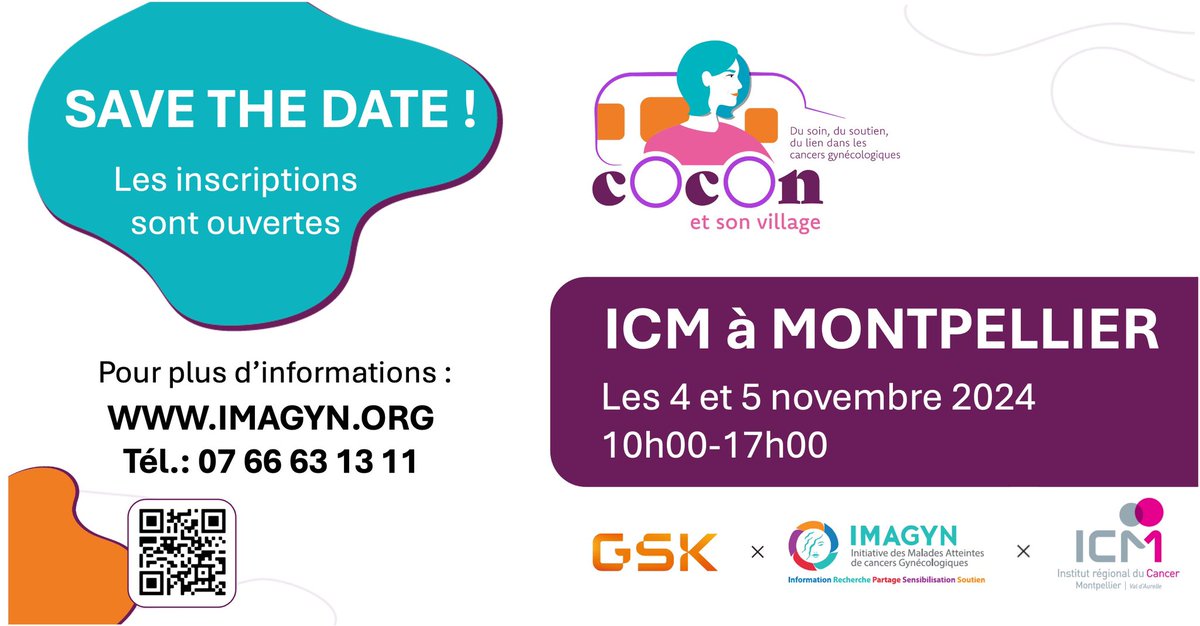 💙 Septembre Turquoise signe la reprise de notre tournée COCON et son village en partenariat avec <a href="/GSK/">GSK</a> 
 
📢Nous vous donnons rendez-vous les 04 et 05 novembre prochain à <a href="/ICM_Montpellier/">ICM</a> de 10h à 17h