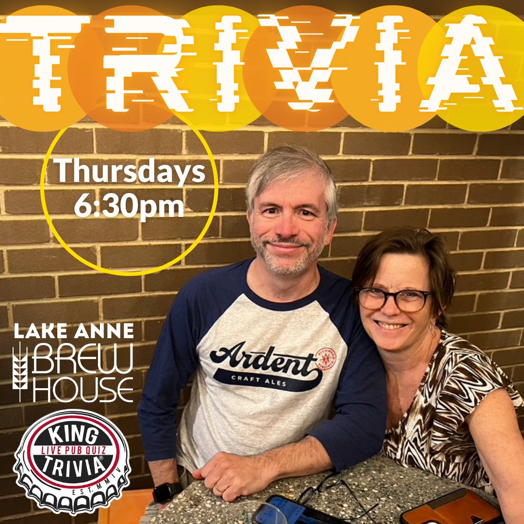 lakeannebrew's tweet photo. Pick your spot (in the taproom, on the patio or on the deck), bring some friends, and prepare for pints, pretzels, and a fun night! Game starts at 6:30pm - prizes for the top two teams.
.
#idrinkandiknowthings #trivia #kingtrivia #beerme #lakeanneplaza #lifeonlakeanne #drinklocal https://t.co/0sRuUypALi