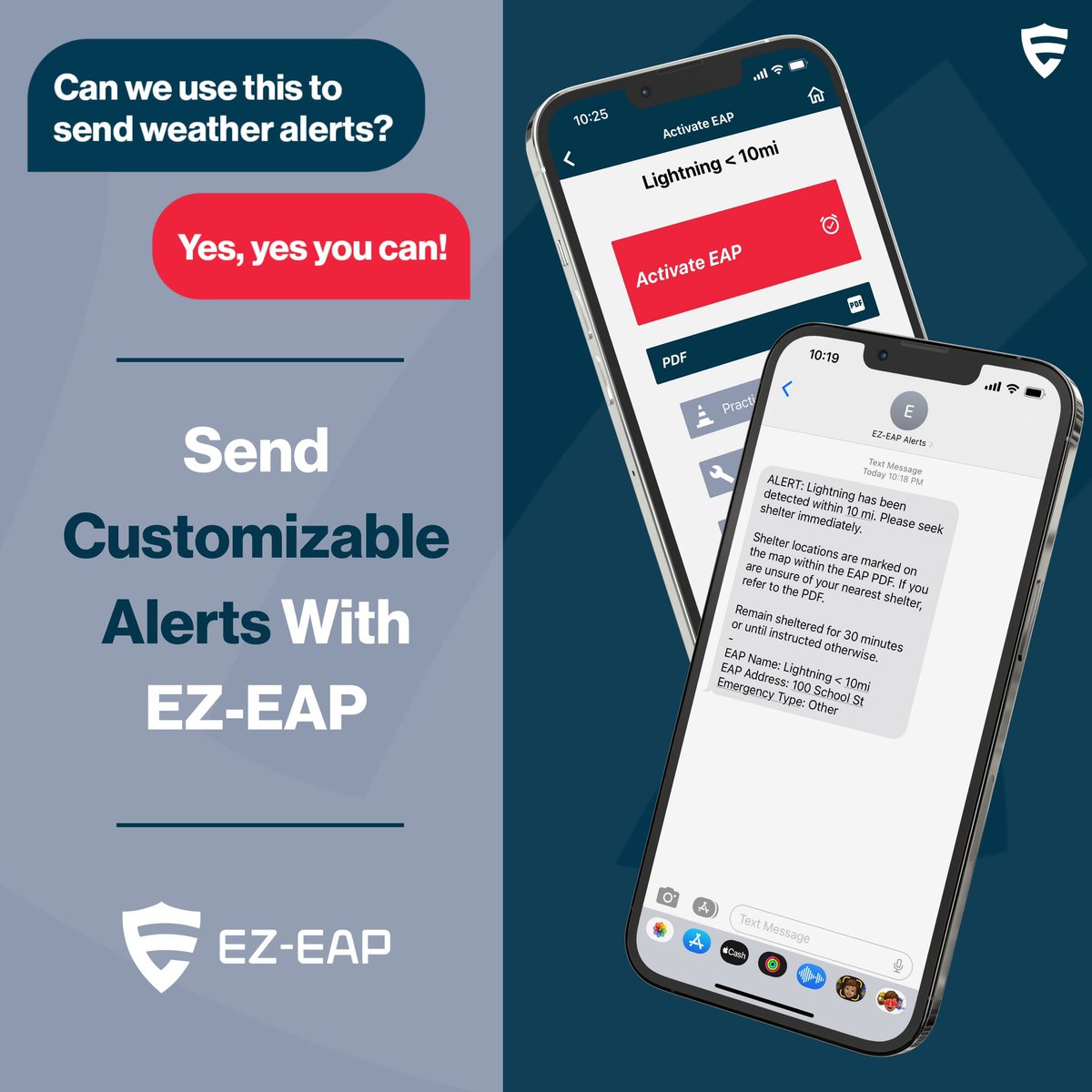 ⚡️🚨 
Did you know you can send custom weather alerts with EZ-EAP? Well now you do! 

P.S. We love getting these questions from you all! Feel free to ask away in our DMs.