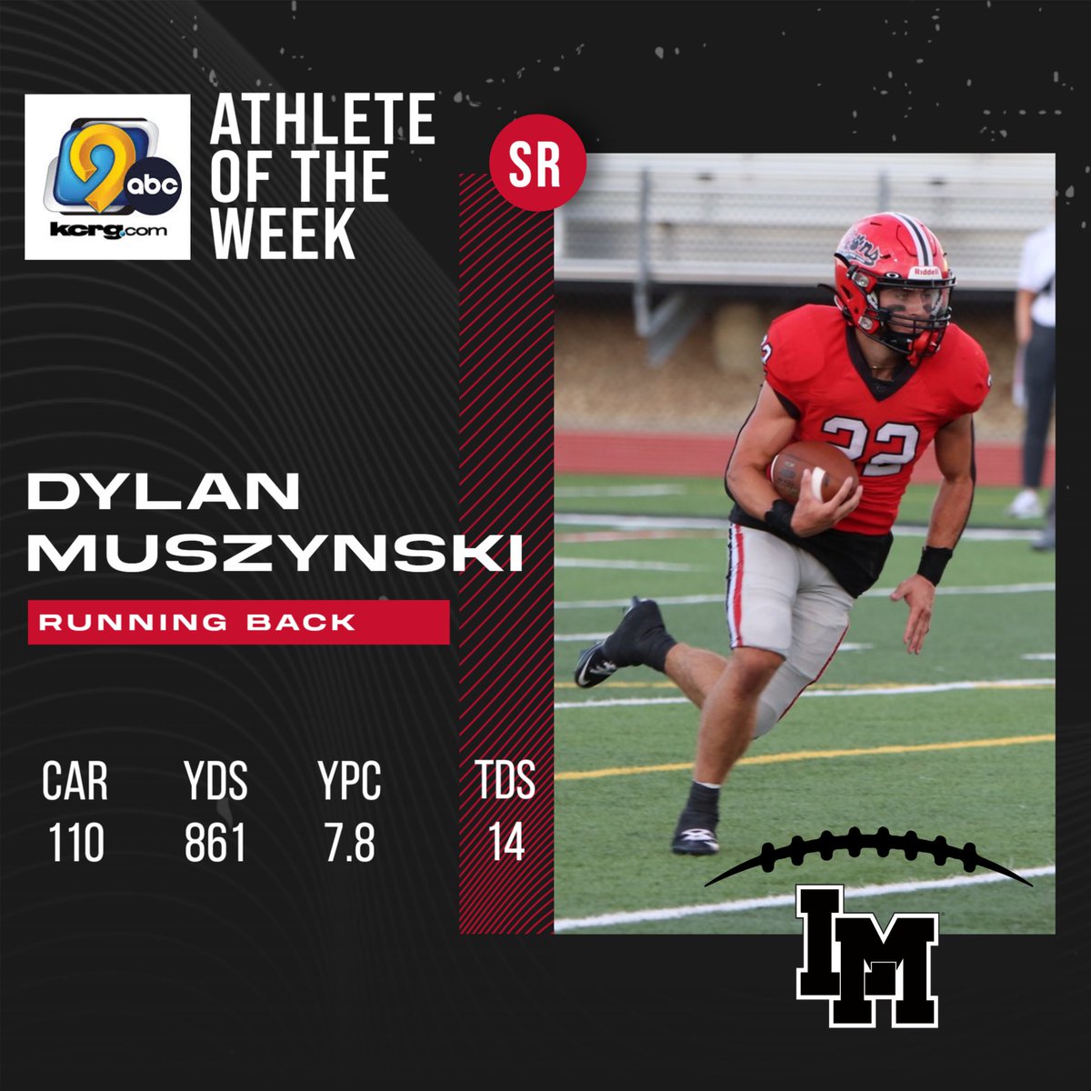 Linn-Mar Football (@thelmfootball) on Twitter photo Dylan Muszynski is up for this week's <a href="/KCRG_Sports/">KCRG Sports</a> Athlete of the Week!! At nearly 200 yds a game, he's more than deserving of this award... Stop what you're doing, scroll down, and vote for #22 at the link below 👇
kcrg.com
<a href="/LMHS_Athletics/">Linn-Mar Athletics</a> Dylan Muszynski is up for this week's <a href="/KCRG_Sports/">KCRG Sports</a> Athlete of the Week!! At nearly 200 yds a game, he's more than deserving of this award... Stop what you're doing, scroll down, and vote for #22 at the link below 👇
kcrg.com
<a href="/LMHS_Athletics/">Linn-Mar Athletics</a>