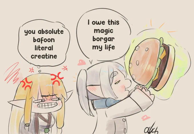 Frieren shows serie the Omni Borgar, her most prized burger spell 