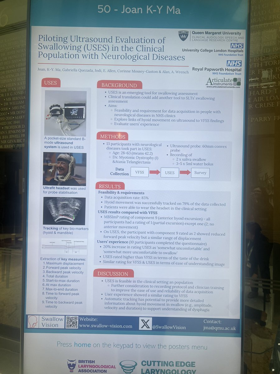 Dr Mari Viviers (@viviers_mari) on Twitter photo Our Swallow vision team’s posters at #BLA2024 - great posters sharing range of research to inspire better outcomes for our patients and their families <a href="/SwallowVision/">Swallow Vision</a> <a href="/SLTLoulou/">Louise (she/her) 🏳️🌈</a> <a href="/SltUltrasound/">SLT Ultrasound</a> Our Swallow vision team’s posters at #BLA2024 - great posters sharing range of research to inspire better outcomes for our patients and their families <a href="/SwallowVision/">Swallow Vision</a> <a href="/SLTLoulou/">Louise (she/her) 🏳️🌈</a> <a href="/SltUltrasound/">SLT Ultrasound</a>