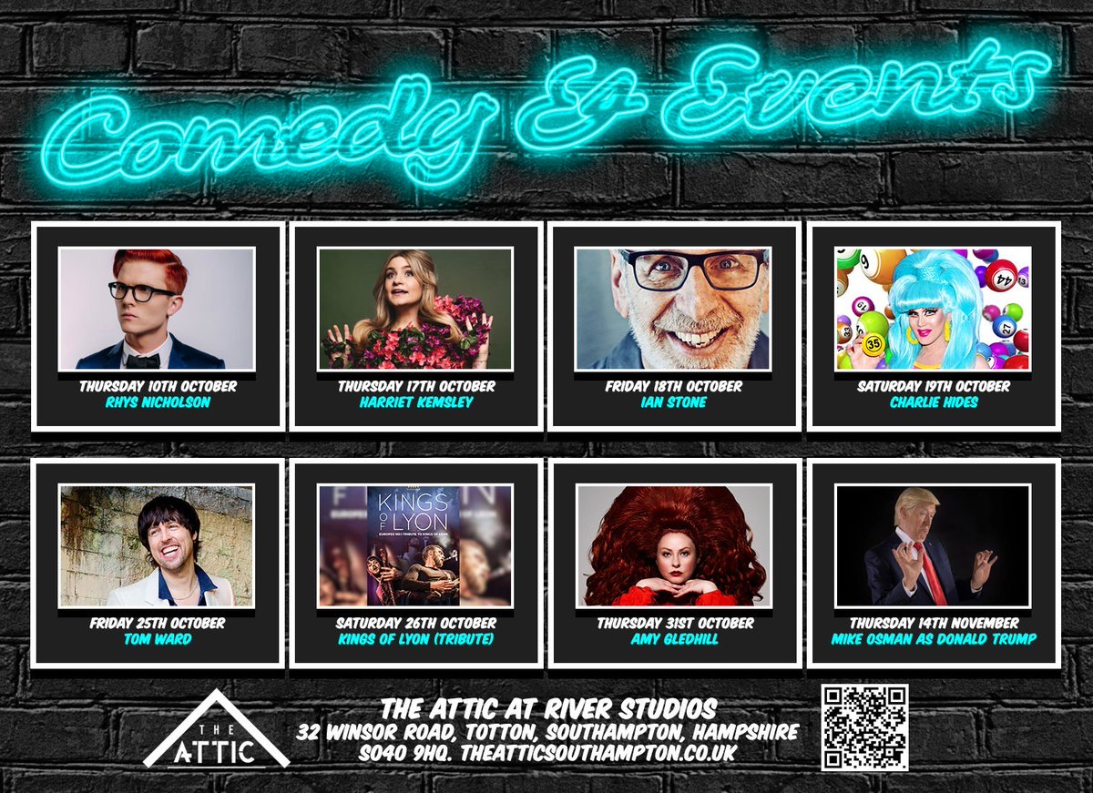 Coming up this Friday - Jeff Innocent
theatticsouthampton.co.uk/products/jeff-…
and Saturday the amazing Michael Odewale
theatticsouthampton.co.uk/products/micha…
PLUS loads more at The Attic this October