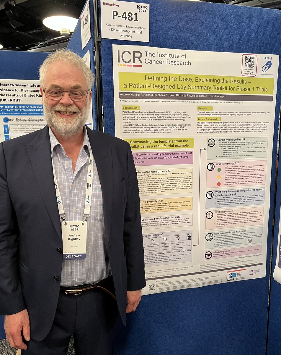 Andrew Kightley (@ajmk) on Twitter photo Great to be presenting the Lay Summary Toolkit for early phase dose finding trials at #ICTMC2024 today. Thanks to all who worked on it <a href="/ChristinaBYap/">Christina Yap</a> <a href="/ICR_CTSU/">Follow us on Bluesky @ICR-CTSU</a>, Richard Stephens, Aude Espinasse, <a href="/TO_dpr/">Dr. Dawn Richards, PhD</a> and many others. Great to be presenting the Lay Summary Toolkit for early phase dose finding trials at #ICTMC2024 today. Thanks to all who worked on it <a href="/ChristinaBYap/">Christina Yap</a> <a href="/ICR_CTSU/">Follow us on Bluesky @ICR-CTSU</a>, Richard Stephens, Aude Espinasse, <a href="/TO_dpr/">Dr. Dawn Richards, PhD</a> and many others.