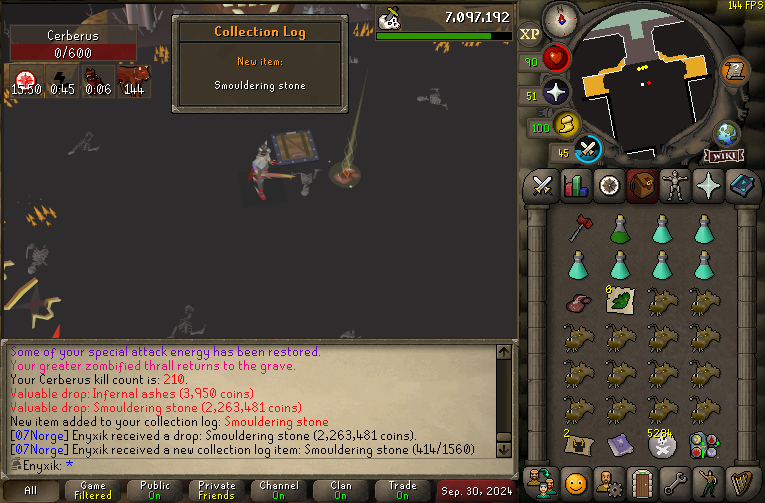 enyxikOSRS's tweet photo. Cerberus 'complete' at 241 KC! 🔥 All four crystals obtained, and even two Primordials! 🐺💎 #OSRS https://t.co/DPR7PmpP66