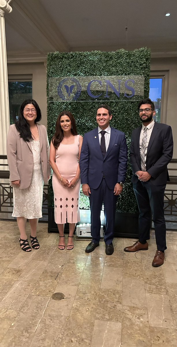 Dr Tsai and Dr. Ragulojan in presidential reception at #CNS annual meeting alongside Dr. Khalessi, the current president of #CNS. <a href="/CNS_Update/">CNS</a>