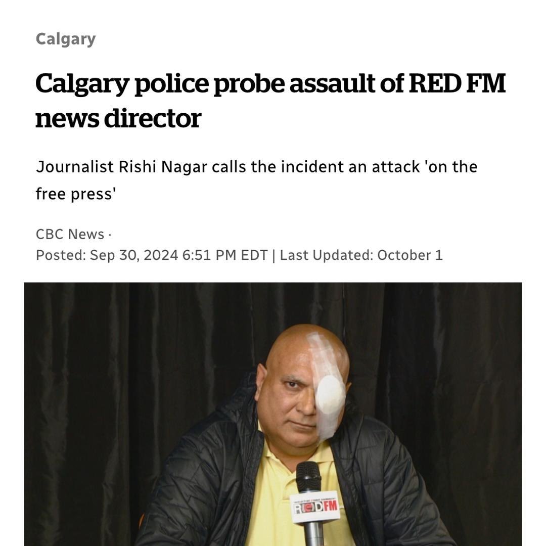 Horrified by this violent assault on journalist Rishi Nagar. Glad to hear he is on the road to recovery.

Freedom must prevail over fear. Bring home safe streets. 

I encourage anyone with information on this attack to contact local police.