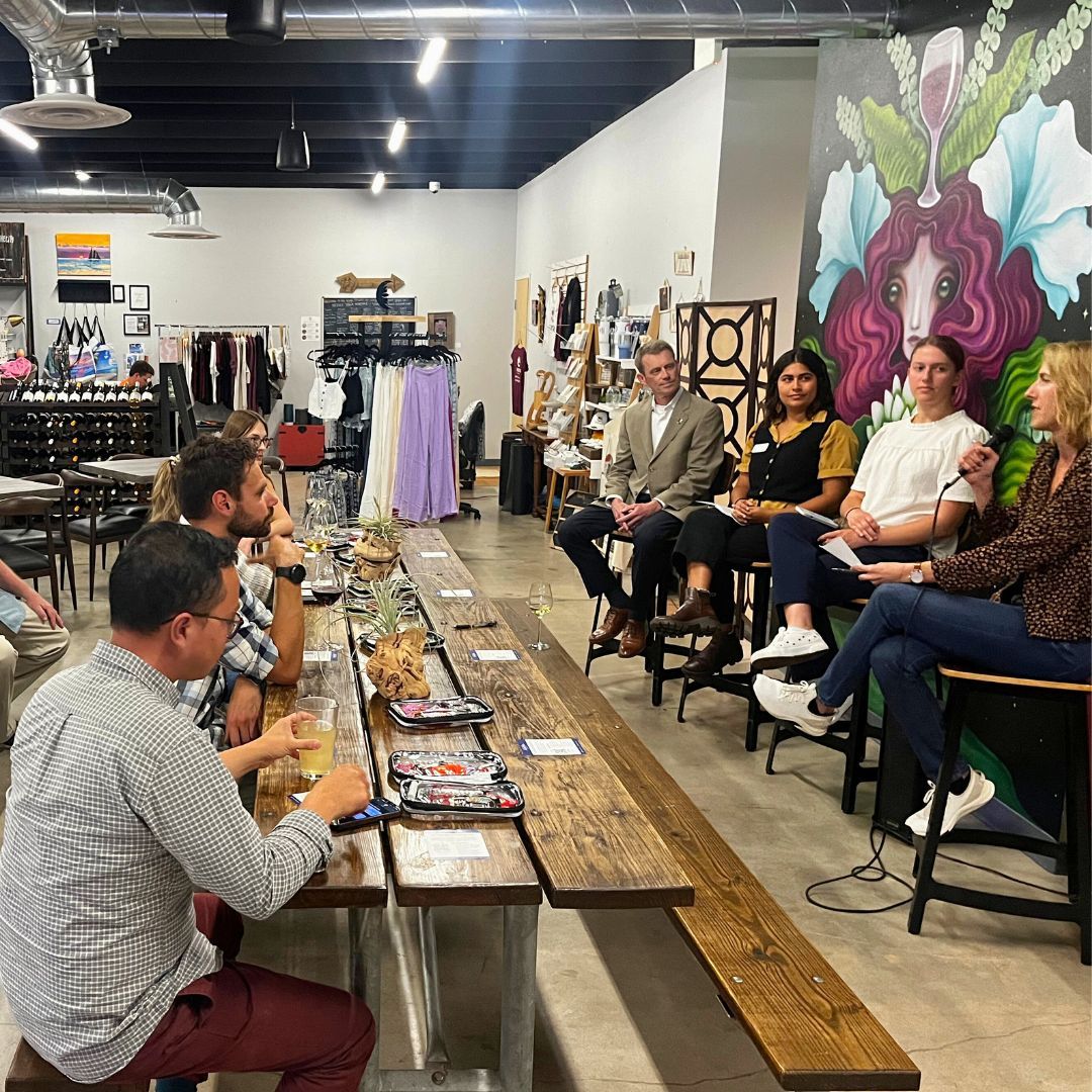 Thank you for attending the Green Workforce Career Panel last week! A huge thank you to all panelists (Ryan Waterman, Paula Sternberg, Milena LaBarbiera)and Vinya for hosting us.

Stay tuned for future events! Applications to join our steering committee will be opening soon!