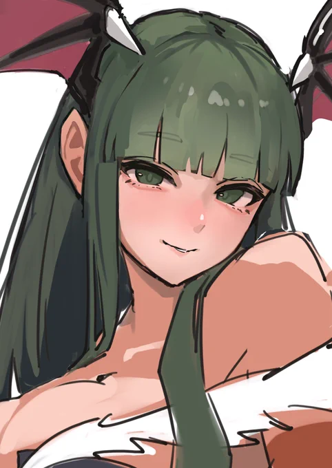 モリガンちゃんのお顔周りのwip明日完成させたい 