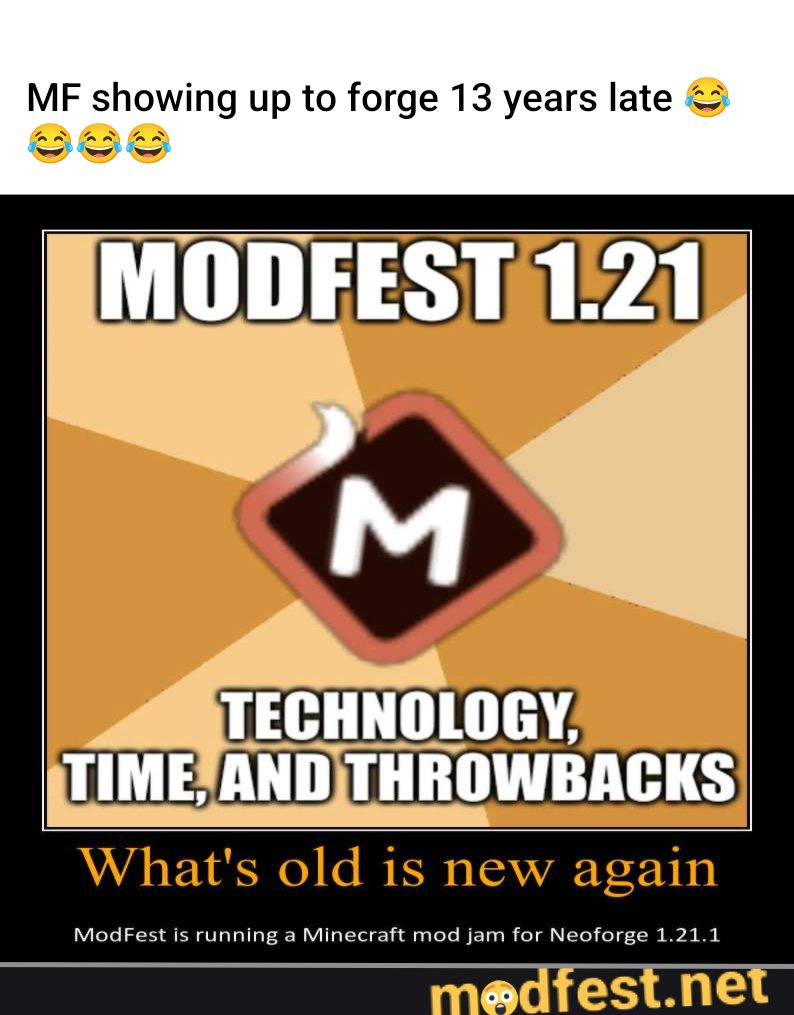 a 3-week long mod jam for NeoForge, starting next week.

Learn more @ modfest.net/1.21
