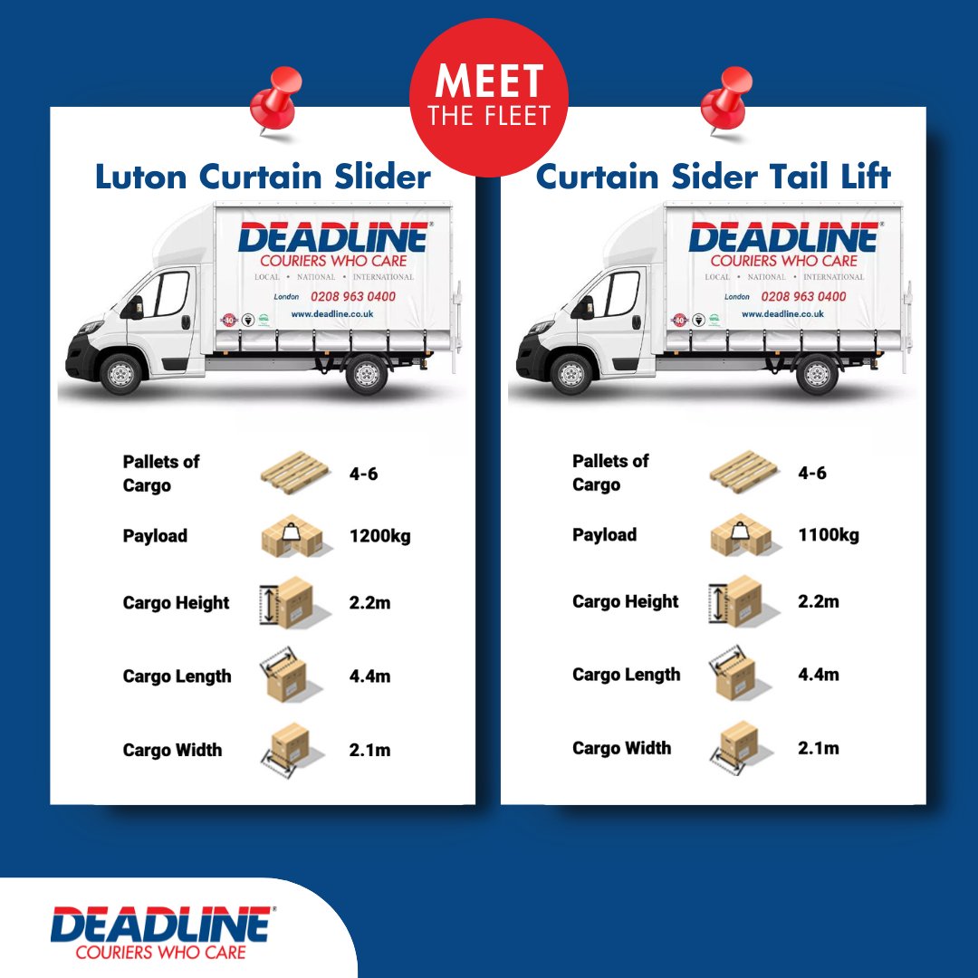 DeadlineCoUk's tweet photo. At Deadline Couriers, our delivery fleet is built to handle every challenge! 

Our diverse range of vehicles ensures your deliveries arrive safe and on time, every time. 🕒

#DeadlineDelivery #DeadlineCouriers #CouriersWhoCare #QuickDelivery #MeetTheFleet https://t.co/aPfCdpfu8w