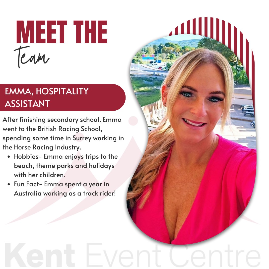 For our final Meet The Team, we would like to introduce Emma, many of you have probably seen Emma during your conferences at the Kent Event Centre! Emma is our Hospitality Assistant.