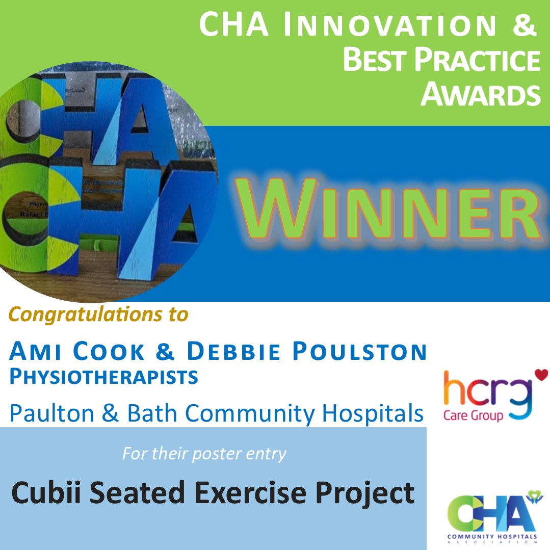You can find out all about our Innovation and Best Practice Award winners on our website: communityhospitals.org.uk/quality-improv… - you can also see their posters at our National Conference on 10th and 11th October: docs.google.com/forms/d/e/1FAI…