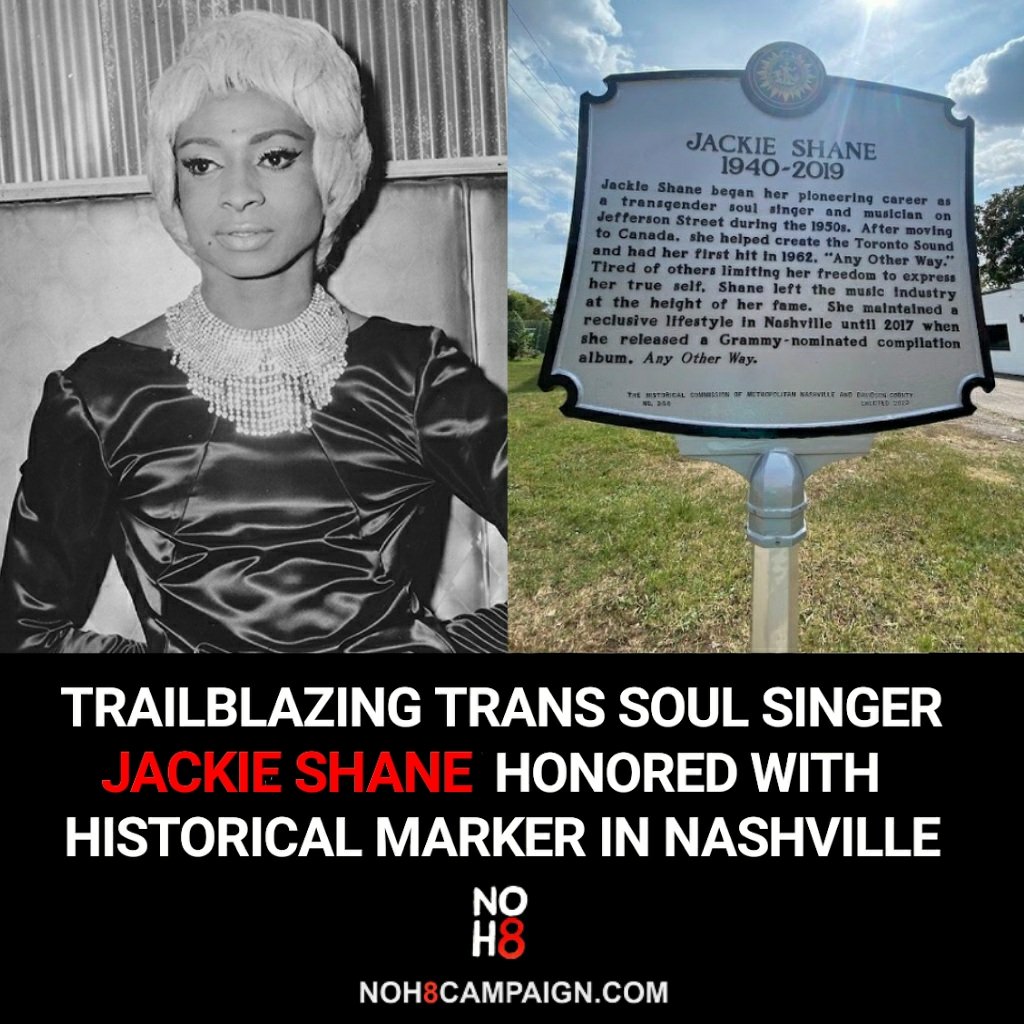 NOH8Campaign's tweet photo. Trailblazing trans soul singer Jackie Shane honored with historical marker in Nashville #NOH8 https://t.co/kkfQIve7oe