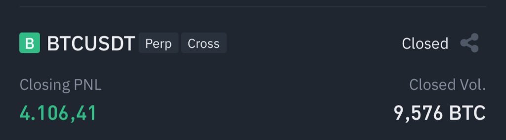 I made a quick trade on $BTC, as I mentioned in my channel. 

I caught the bottom and closed for a quick profit!

I'll donate 4K USDT (yesterday's small profit) to one of you degens who follow me &amp; my channel 

LK, RT,  24 hours ⏰

Tik tok / tik $Cok ⏳