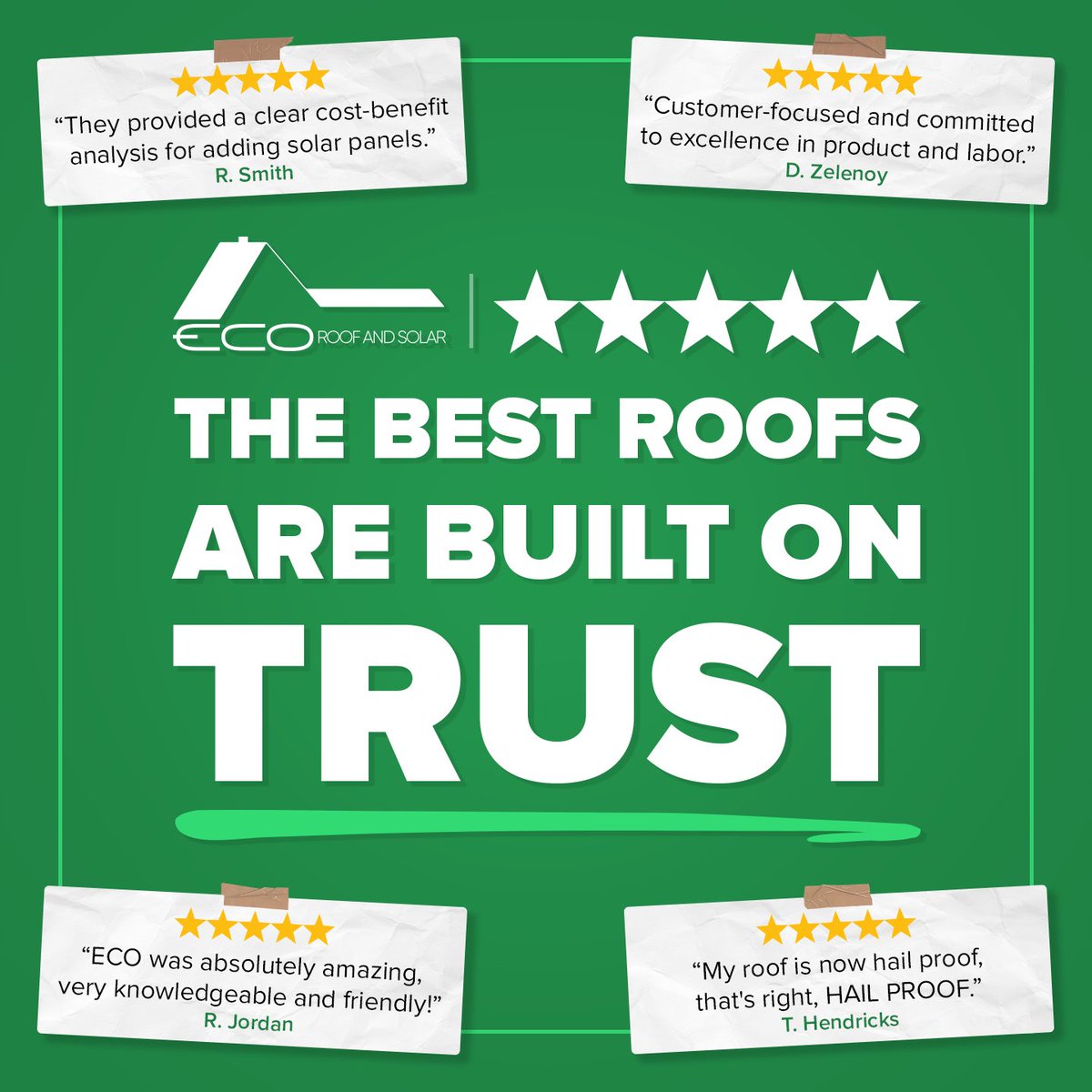 ecoroofandsolar's tweet photo. At ECO Roof and Solar, we're proud to have earned the trust of homeowners and businesses alike. With every roof we install, we're not just providing a service – we're delivering peace of mind. 🏠💚
#5Stars #RoofingExperts #CustomerSatisfaction #Roofing #Solar #RoofingReviews https://t.co/5qmd25OlYJ