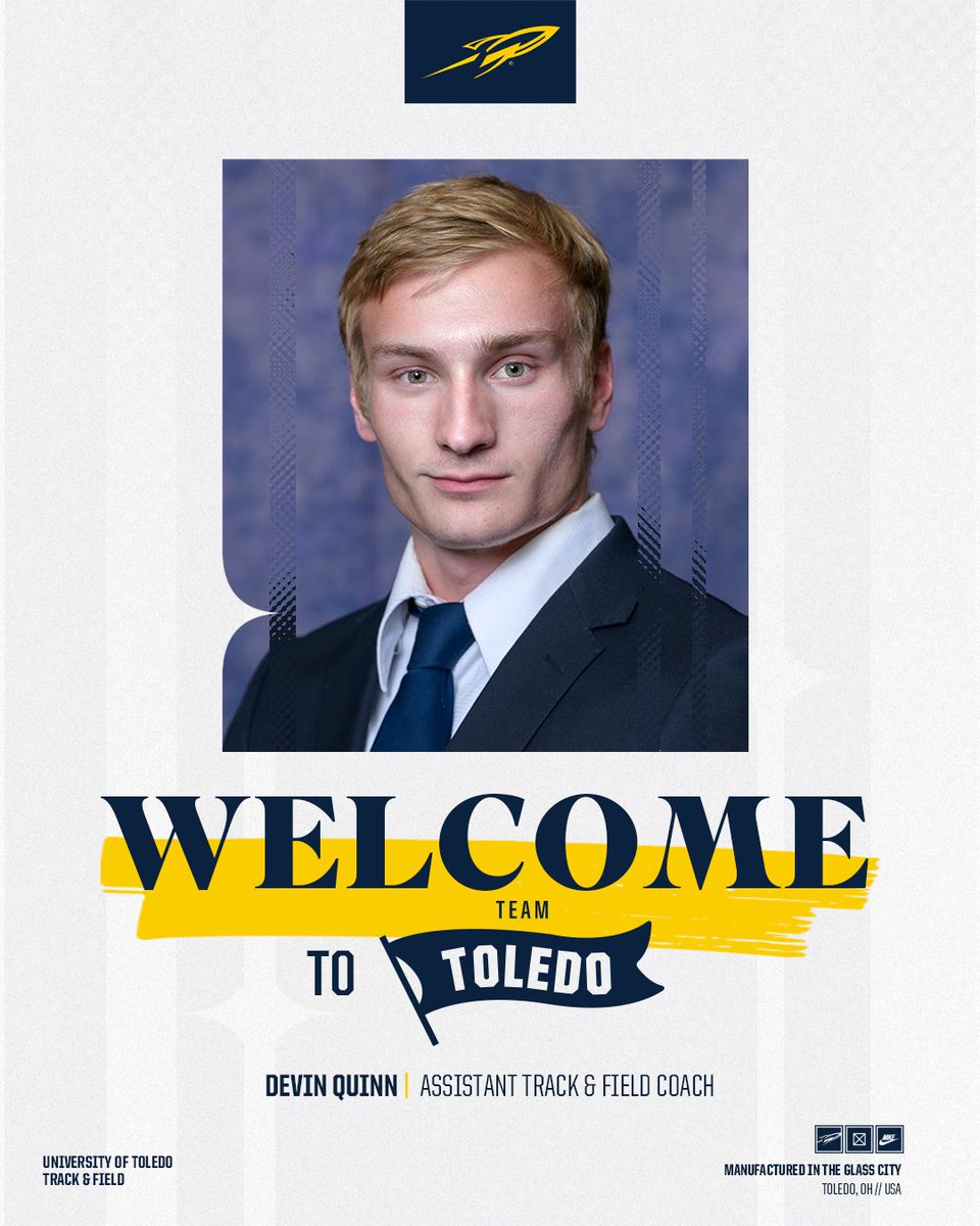 Welcome to Toledo, Devin!

Devin will join the track and field program as an assistant coach. 

📰 bit.ly/4eJG3qY

#TeamToledo