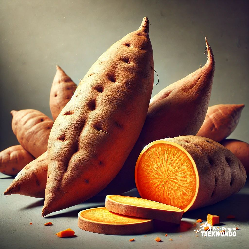 FireDragonTKD's tweet image. Sweet Potato Strength 🍠
Sweet potatoes are loaded with vitamins and carbs for energy! Perfect for fueling up before class! 🔥
#SweetPotatoPower #EnergyFuel #HealthyCarbs