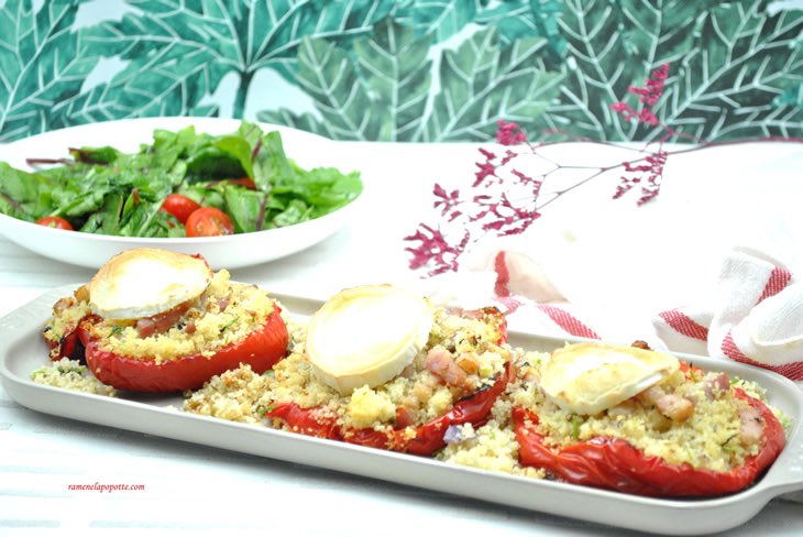RameneLaPopotte's tweet photo. Bonjour à tous,
#Recette #poivrons farcis #semoule #lardons #chèvre aussi simple que gourmande !
https://t.co/QGkOl7HeTJ
Belle soirée et prenez soin de vous 😊
#ramenelapopotte #recettemaison #recettefacile #recettesaine #mangerdesaison #ideerecette #platcomplet #legumedesaison https://t.co/j2HurfeGpu