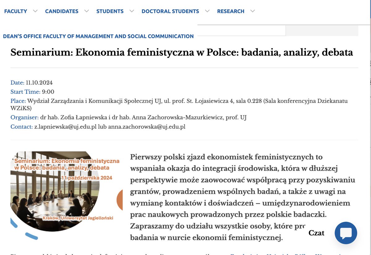 I'm very excited to learn about the first congress of Polish Feminist Economists!  If you are in Poland, check it out: wzks.uj.edu.pl/wydarzenia/-/j…