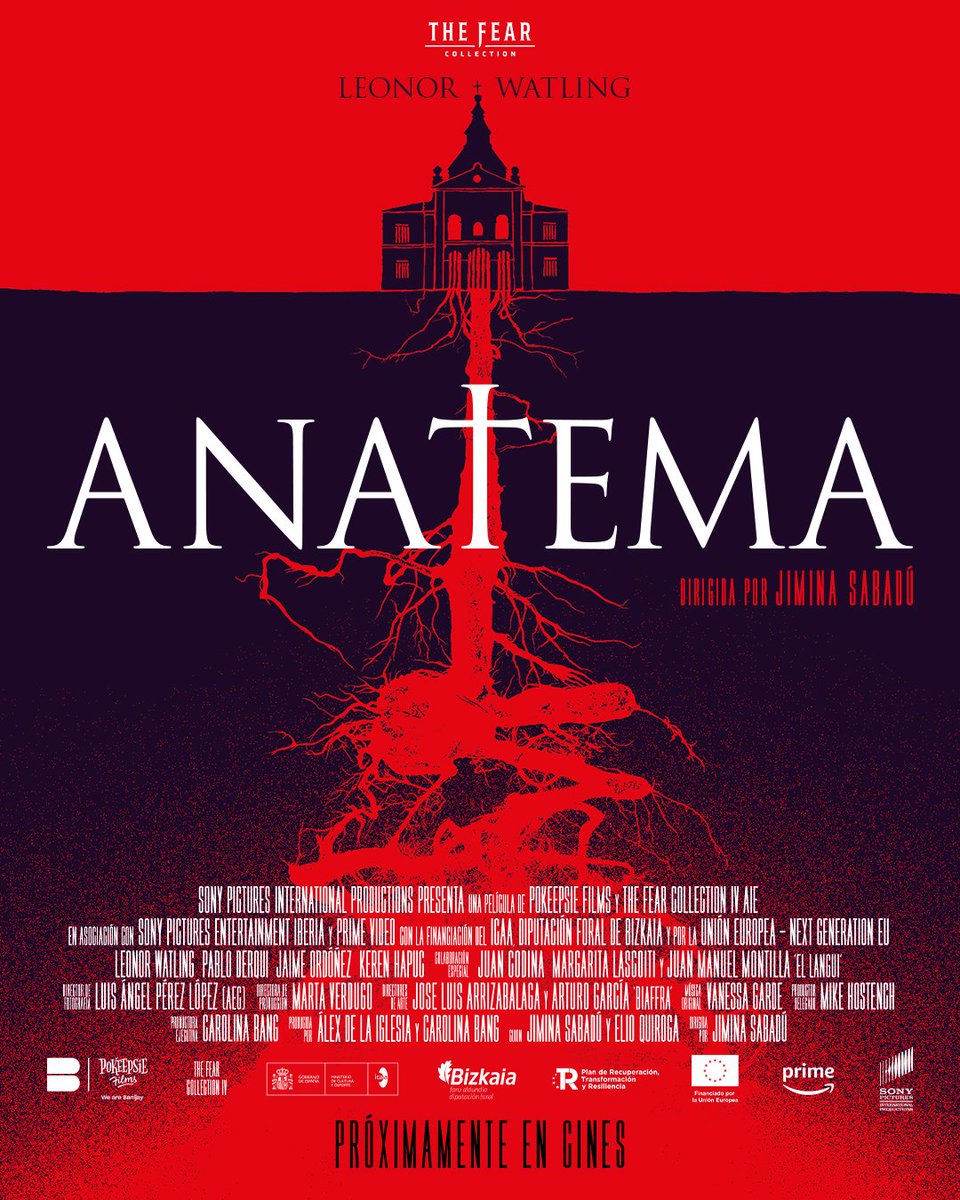 HAY CARTEL DE ANATEMA.
(Y no lo he compartido antes por estar resolviendo una cosa muy muy urgente). 
Guion: <a href="/ElioQuiroga/">Elio Quiroga</a> y servidora
Producción: <a href="/pokeepsie_films/">Pokeepsie Films</a> 
Distribuidora: <a href="/sonypictures_es/">Sony Pictures España</a> 
Estreno: 8 DE NOVIEMBRE EN SALAS.