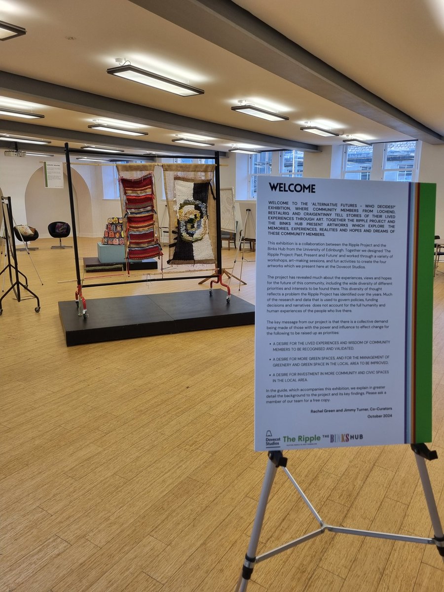 Jimmy Turner (@jimmyanthro) on Twitter photo Our <a href="/TheBinksHub/">The Binks Hub</a> and <a href="/RippleRestalrig/">The Ripple</a> exhibition is set up at the <a href="/DovecotStudios/">Dovecot</a> and ready for visitors from 10am tomorrow, Thursday 3rd October.
It runs until 3pm on Saturday 5th, please do drop by if you are in Edinburgh! Our <a href="/TheBinksHub/">The Binks Hub</a> and <a href="/RippleRestalrig/">The Ripple</a> exhibition is set up at the <a href="/DovecotStudios/">Dovecot</a> and ready for visitors from 10am tomorrow, Thursday 3rd October.
It runs until 3pm on Saturday 5th, please do drop by if you are in Edinburgh!