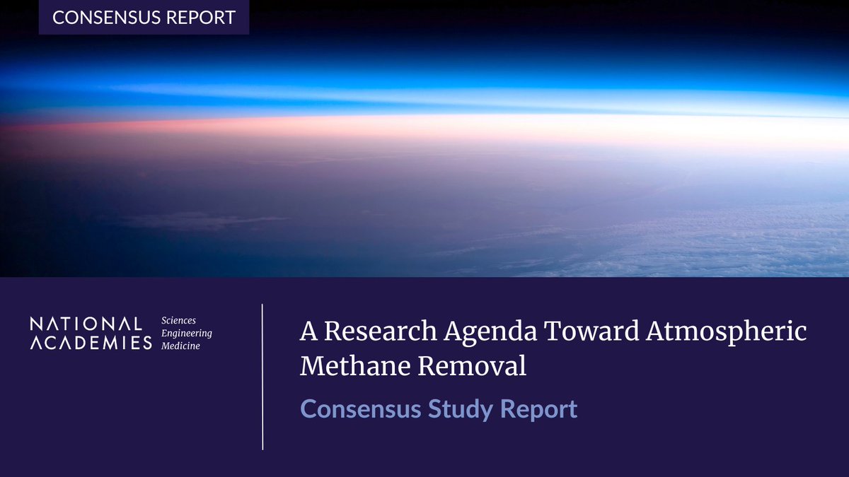 A new <a href="/theNASEM/">National Academies</a> report lays out a recommended $50-80 million/yr, 3-5 year first phase research agenda to build foundational knowledge of methane removal approaches, which researchers are now exploring as additional climate risk reduction tools.

nationalacademies.org/news/2024/10/n…