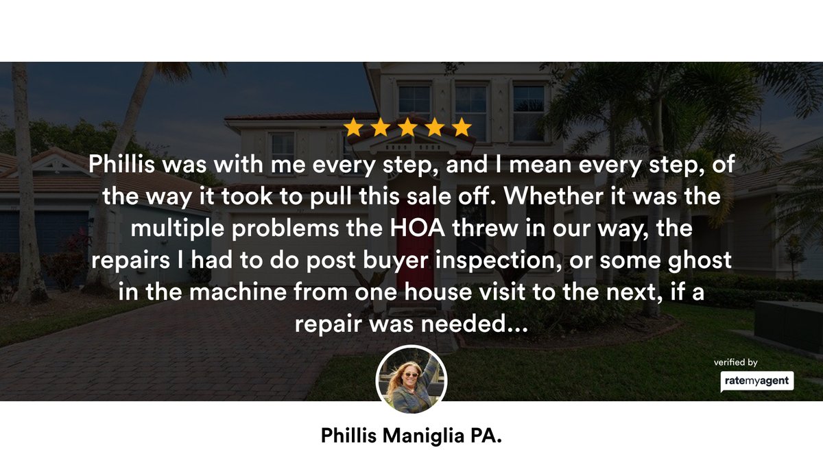 My latest RateMyAgent review in West Palm Beach.
Fla  BK3261713
rma.reviews/qlwy89kvnpko

...
#ratemyagent #realestate #Partnership_Realty_Inc