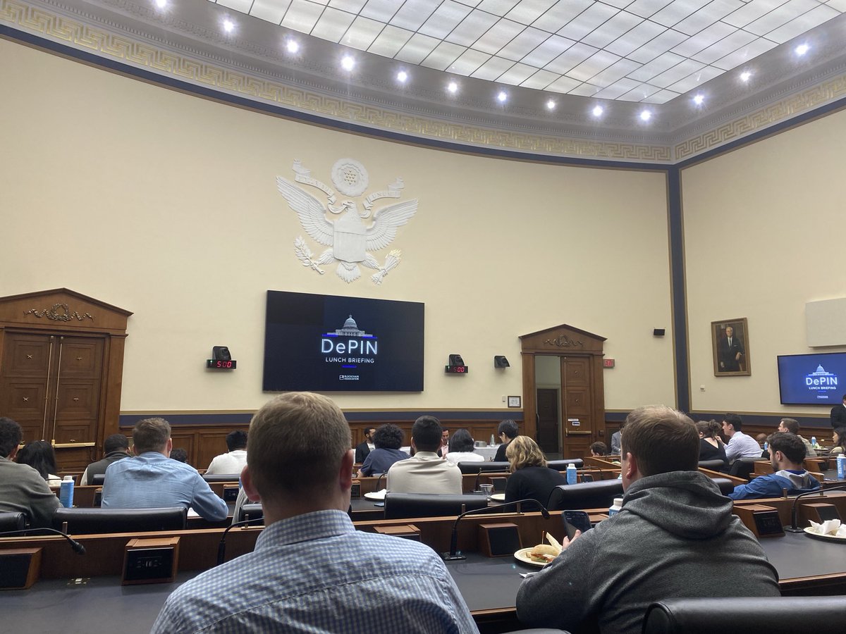 Standing room only for ⁦<a href="/BlockchainAssn/">Blockchain Association</a>⁩’s #DePin Day in Washington DC.