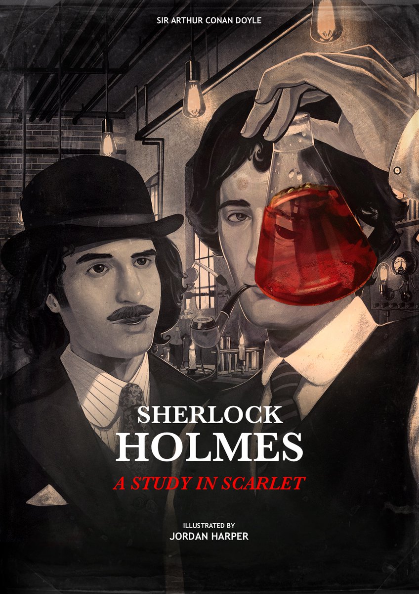 harprdraws's tweet photo. Sherlock Holmes: A STUDY IN SCARLET by Sir Arthur Conan Doyle bookcover Illustrated by me!

#sherlock #sherlockholmes #bookcover #bookcoverdesign  #arthurtconandoyle #astudyinscarlet #victorian #1800s #19thcentury #Daguerreotype #literatureart https://t.co/YyHdrcXXXv