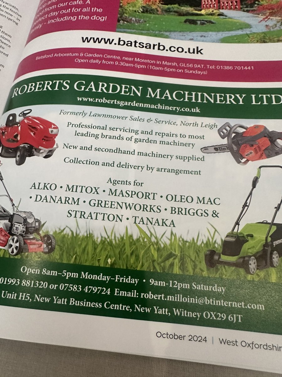 Njdecorating's tweet photo. Off work with the Lurgy and hope to be back soon .
Good job the @WitneyLetterbox just arrived . Read + cuppa 🙂
@CountryBathroo1  Roberts Garden Machinery SOTA art Gallery Witney . https://t.co/c5DZFiK6ir