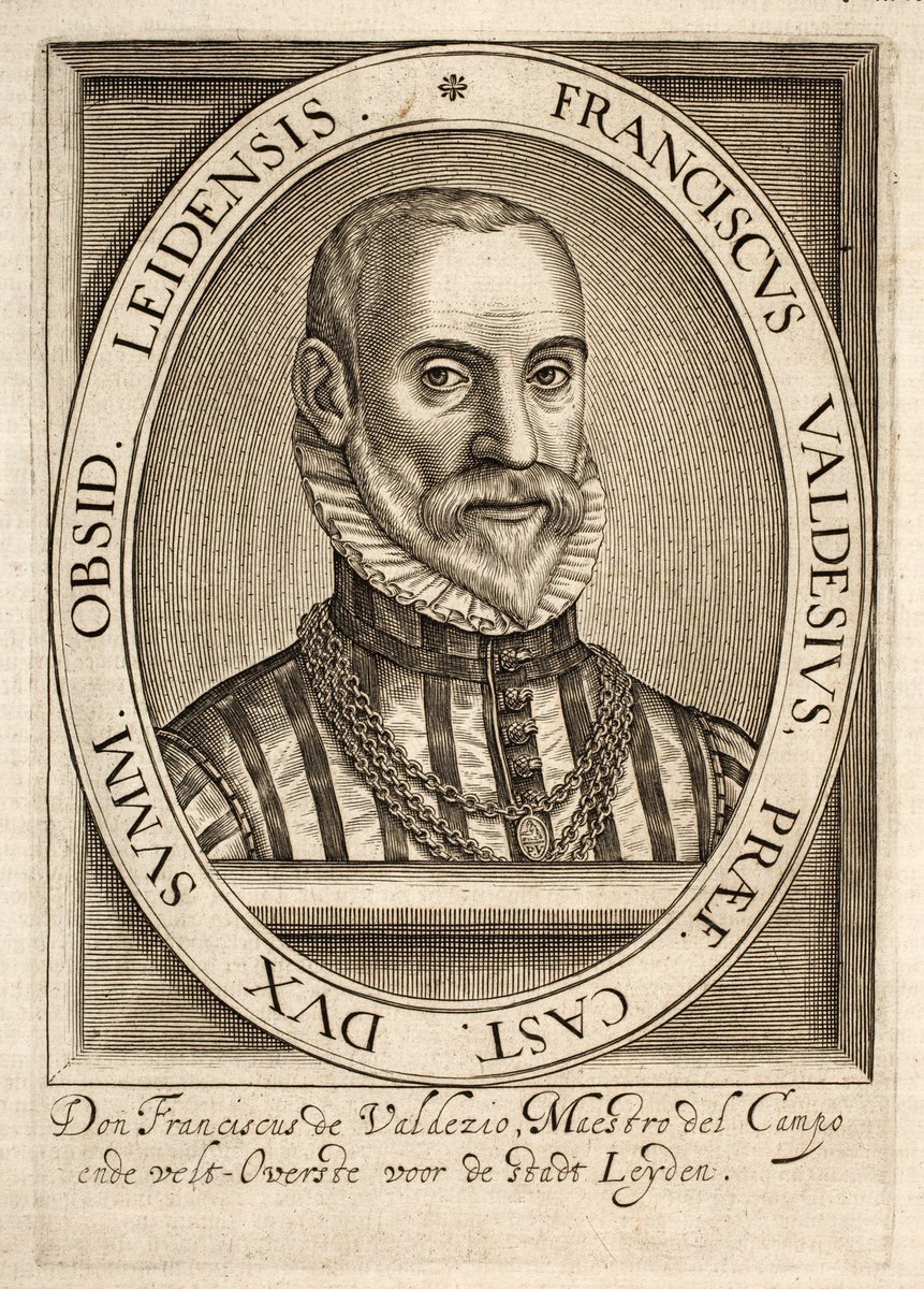 Nu 450 jaar geleden kregen de Spanjaarden die in de Lammenschans gelegerd waren het bevel van Valdes 👇om te vertrekken, het water was te hoog komen te staan. Ze hadden een paar uur om in te pakken. 👋 #450jaarLeidensOntzet
