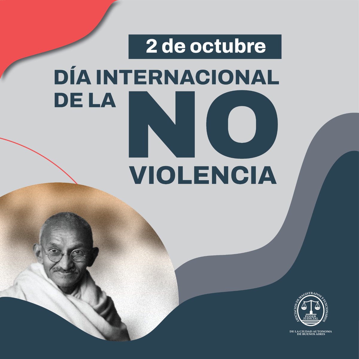 MAFUCABA's tweet photo. 🏛️💪 2/10. En el Día Internacional de la No Violencia, recordamos que la paz no es solo un ideal, sino una práctica que se ejerce cotidianamente. La ONU estableció este día en honor al nacimiento de Mahatma Gandhi, pionero de la filosofía de la no violencia. https://t.co/5TPQo7ldsF